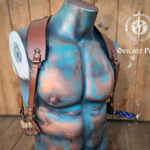 Zauberstab Schulterholster aus Vollrindleder mit Zaubertränken für Zauberer und Hexen, Auror, Cosplay und LARP