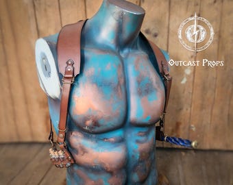 Magic Wand shoulder Holster made of full grain leather with potions for wizards and witches  Auror Cosplay and LARP