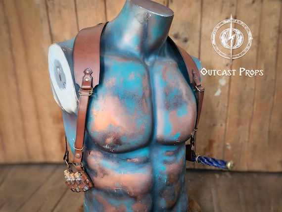 Magic Wand shoulder Holster made of full grain leather with potions for wizards and witches  Auror Cosplay and LARP