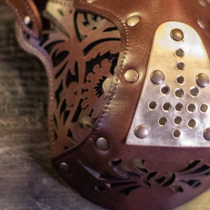 Leather face mask Steampunk Mask leather diesel punk wasteland burning man respirator Dystopian armor larp