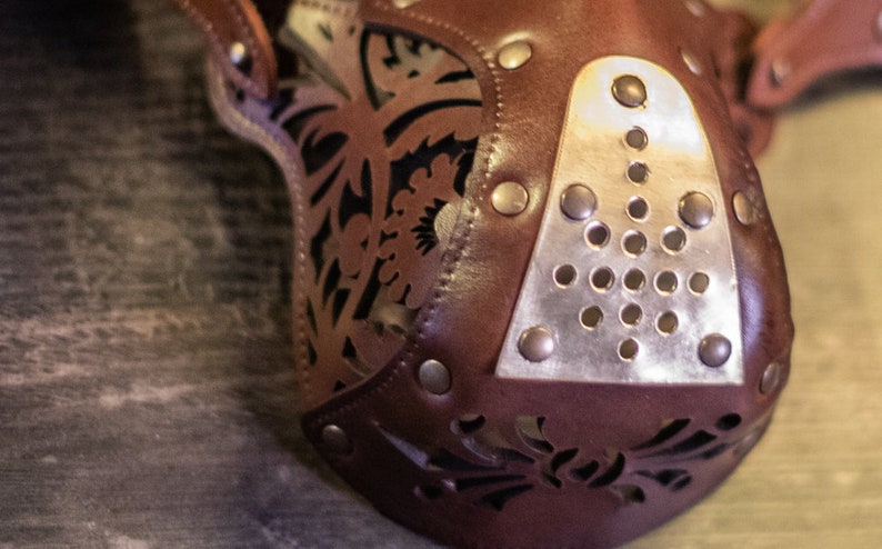 Leather face mask Steampunk Mask leather diesel punk wasteland burning man respirator Dystopian armor larp