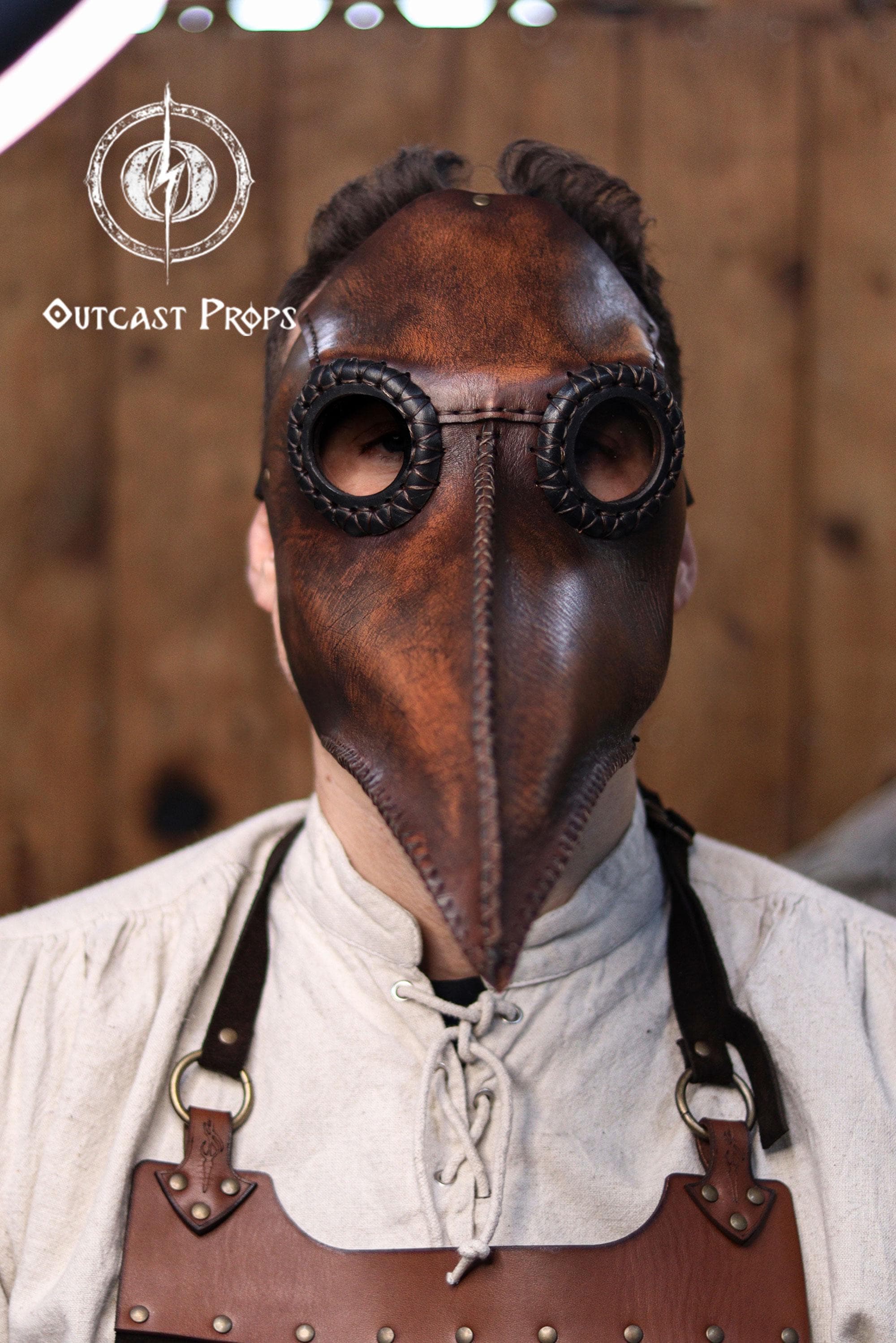 ペスト医師のレザーマスク 中世LARPコスプレ スチームパンク ゴシック
