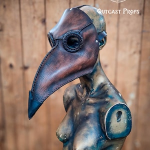 Leather Plague Doctor Mask: Medieval LARP Cosplay Steampunk Gothic Renaissance Alchemist Assassin Costume