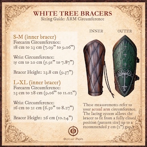 White Tree Leather Bracers Medieval Armor Ranger Cosplay Costume Warrior Vambrace Larp Gear Viking Leather Armor Guard Forest Ranger