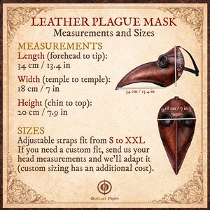 Leder Pestdoktor Maske gravierte Ledermaske Pestmaske Gothic Steampunk Kostüm Larp dunkle Linse Maske Dekor Renaissance Messe Maske Bild 8