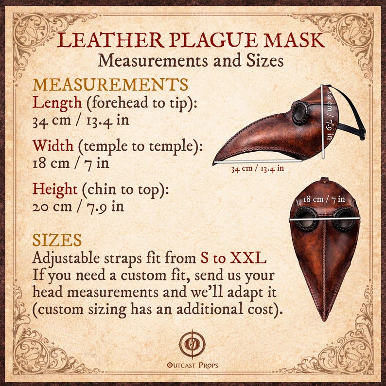 Leder Pestdoktor Maske gravierte Ledermaske Pestmaske Gothic Steampunk Kostüm Larp dunkle Linse Maske Dekor Renaissance Messe Maske Bild 8