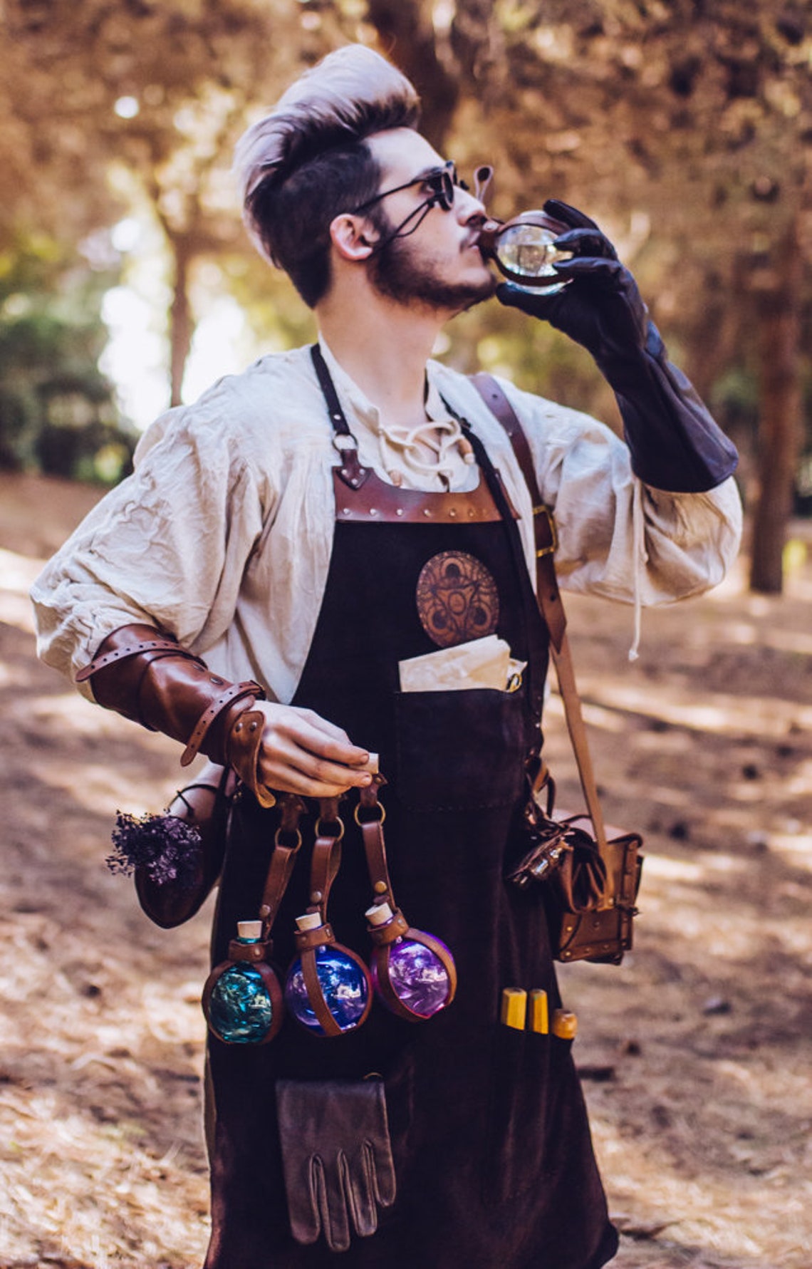 Leather Apron Larp Alchemy Steampunk Crazy Scientist Etsy