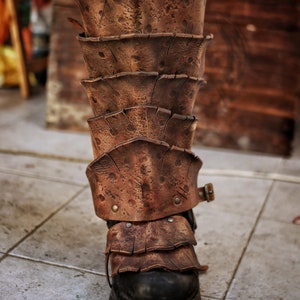 Dragon Scale Greaves for Viking Leg Armor for LARP Wasteland Cosplay Barbarian Shin Guards Fantasy Warrior Costume Post Apocalyptic Leg Gear