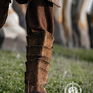 Dragon Scale Greaves for Viking Leg Armor for LARP Wasteland Cosplay Barbarian Shin Guards Fantasy Warrior Costume Post Apocalyptic Leg Gear