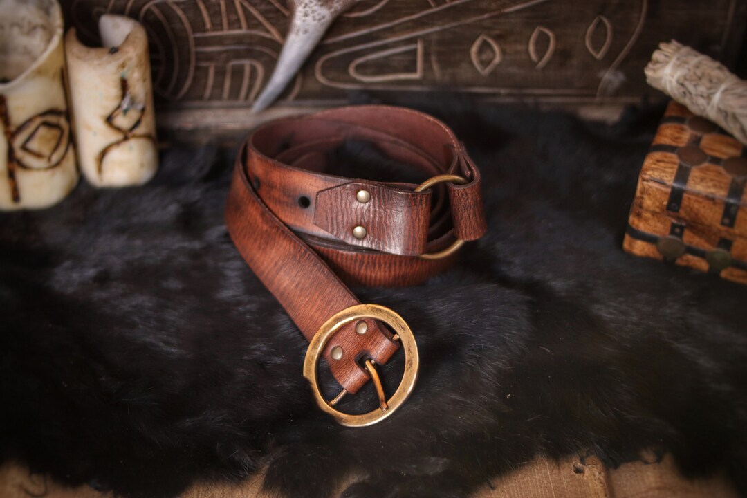 Handmade Leather Belt 40mm Wide With Buckle and Oring, Fullgrain Spanish Vegetable Tanned
