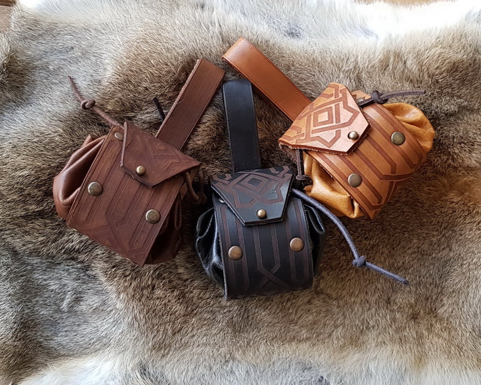 Viking Bag Leather Coin or Jewel Pouch Belt Bag for Larp - Etsy Canada