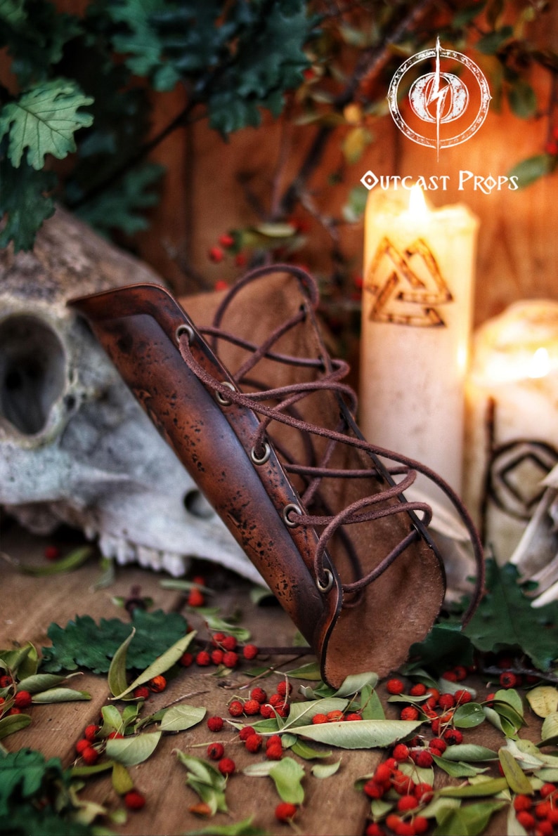 yggdrasil leather bracer viking bracers archery arm guard leather arm guard viking armor for larp viking costume leather armor