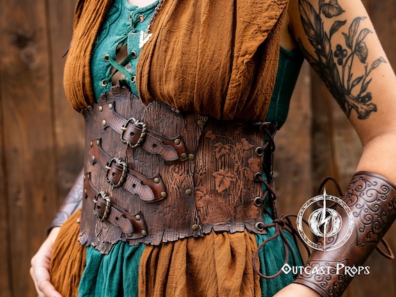 レザーコルセットベルト ワイドウエストシンチャー LARP ルネッサンス