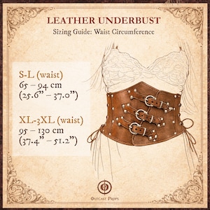 Leather Corset Underbust Steampunk larp burning man armor Witch Brown Waist Cincher Renfair underbust Alchemist Corset image 4