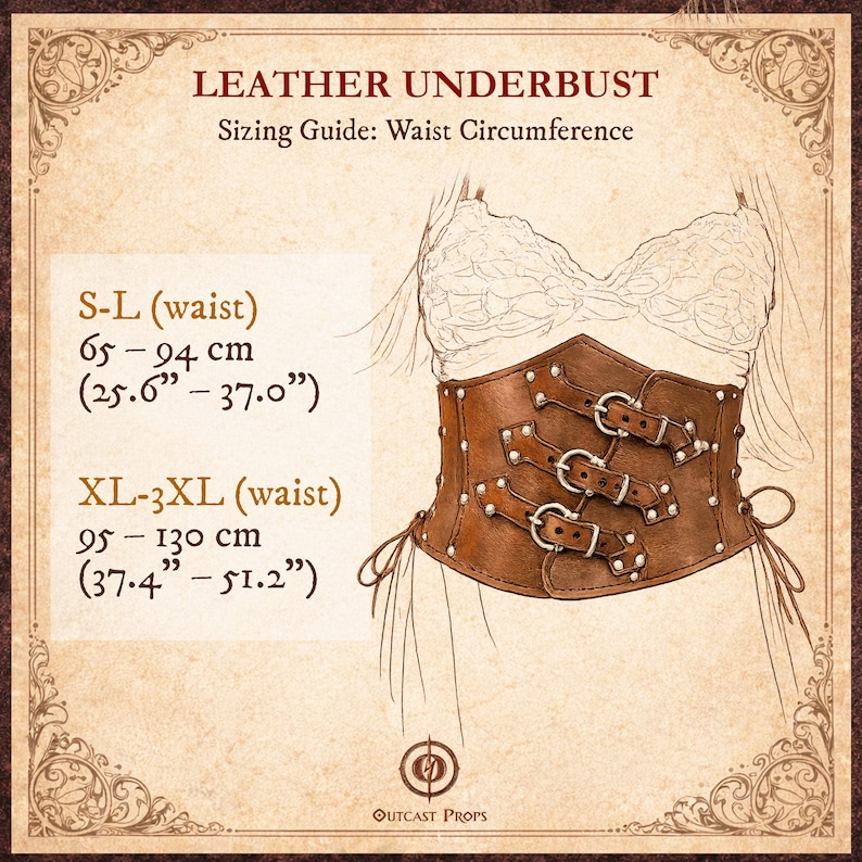 Leather Corset Underbust Steampunk larp burning man armor Witch Brown Waist Cincher Renfair underbust Alchemist Corset image 4