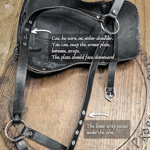 Leather Shoulder Pauldron: Musketeer Armor for LARP, Renaissance LARP, cosplay, Ren Faire accessory, Aramis inspired