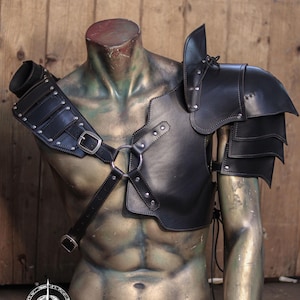 Viking Leather Armor Leather Armor Men Viking Armor Men Leather Pauldron Leather Shoulder Armor Barbarian Armor LARP Armor Cosplay