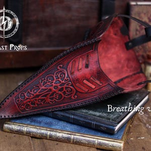 Plague Doctor Mask with Floral Engraved Leather - Steampunk Gothic Costume Accessory for LARP & Cosplay