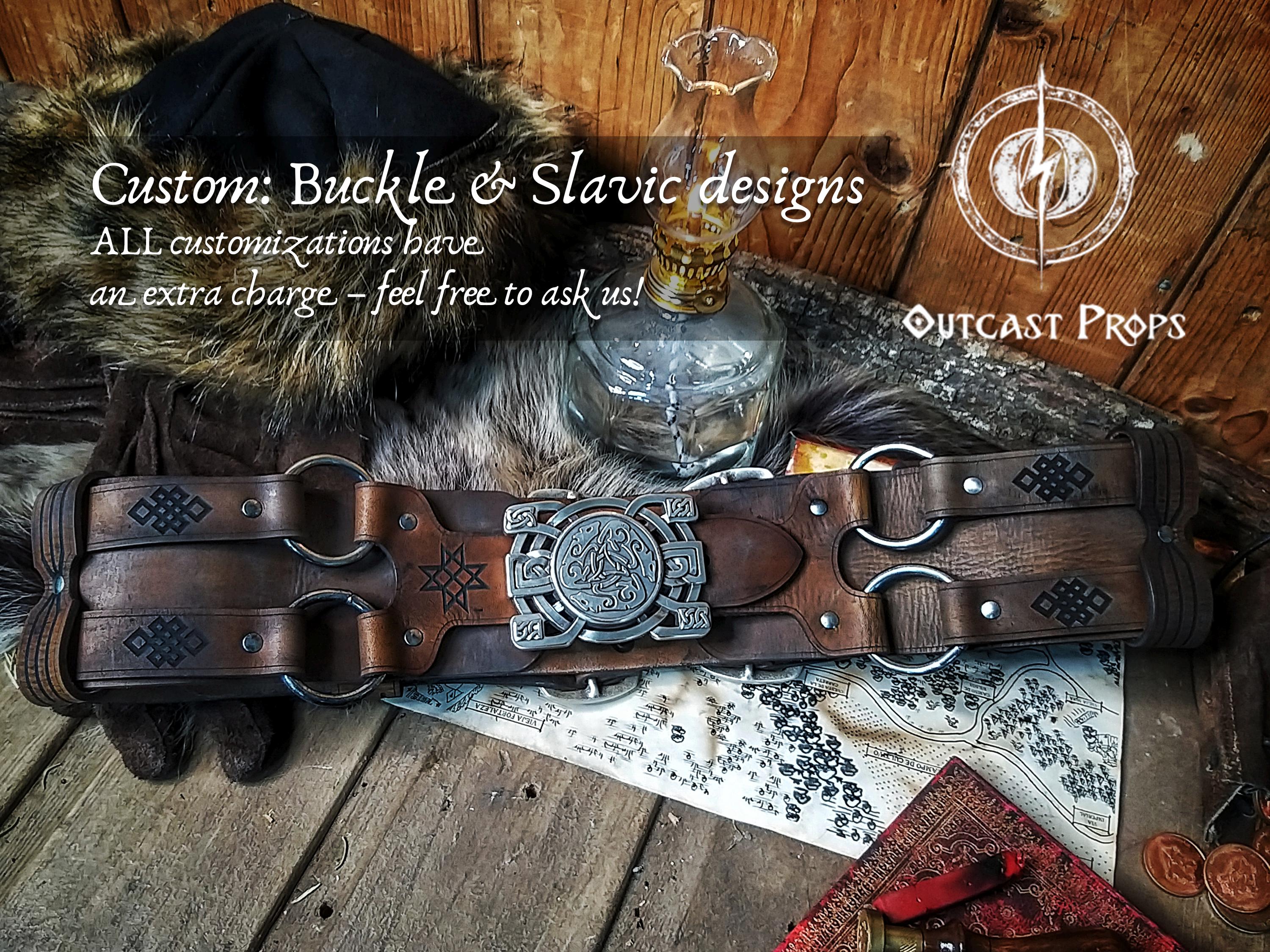 LARP用冒険者レザーベルト 海賊ベルト 錬金術師ベルト 中世ベルト