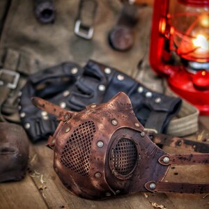 Rage Leather Face Mask with filter pocket ready for use with disposable face masks, Paper towel or filter changeable insert washable mask