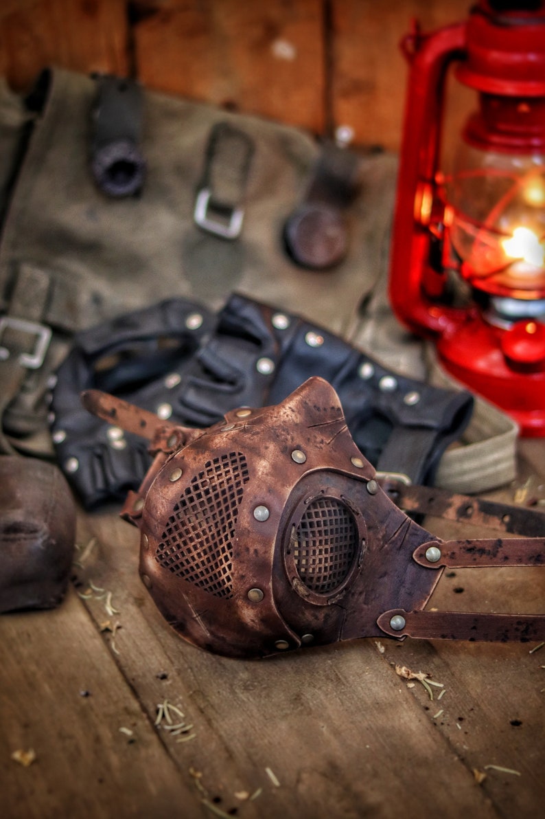 Rage Leather Face Mask with filter pocket ready for use with disposable face masks, Paper towel or filter changeable insert washable mask