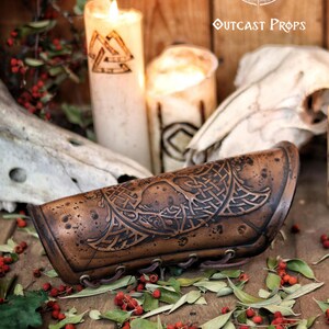 yggdrasil leather bracer viking bracers archery arm guard leather arm guard viking armor for larp viking costume leather armor
