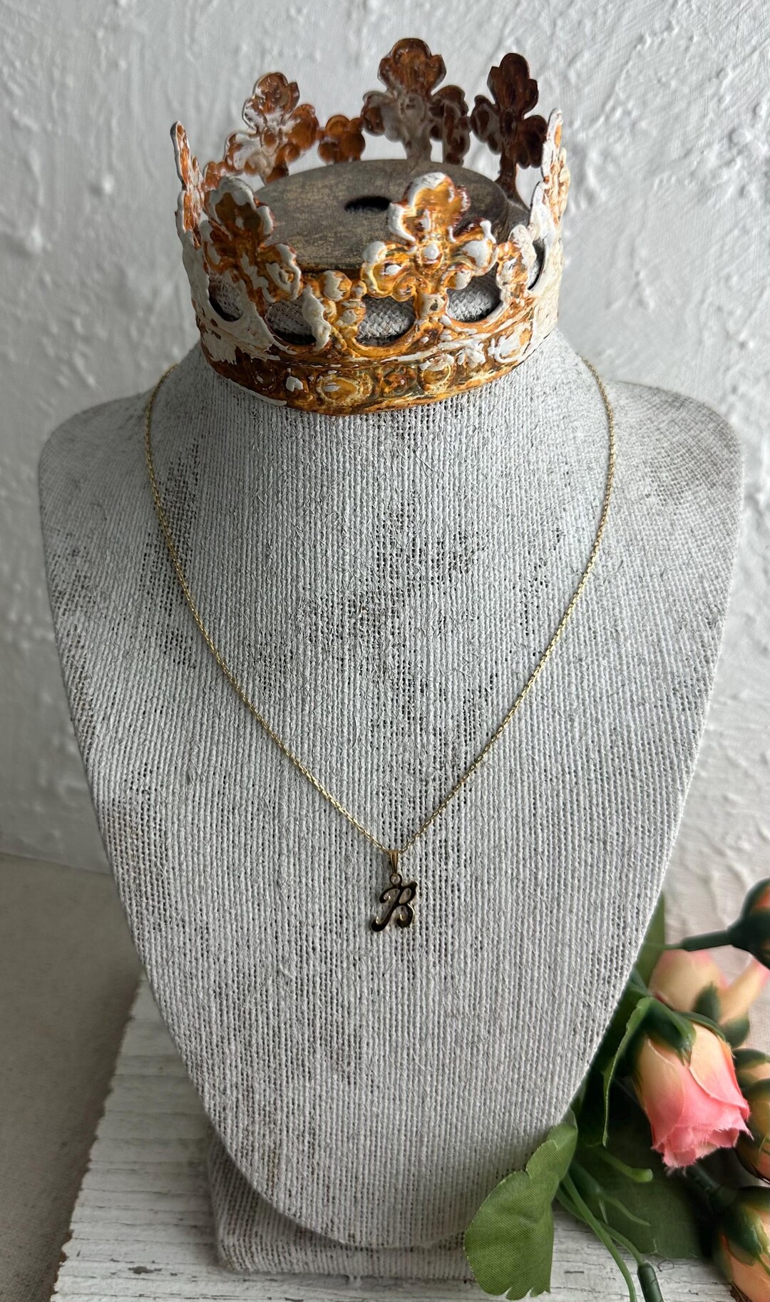 Monet Script Letter B Pendant on a 16" Long Chain, 3/4" X 3/8", Gold ...
