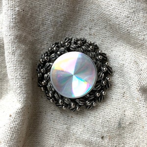 Jewelarama Vintage Holographic Refraction Disc Brooch, 1 3/4&quot;, signed