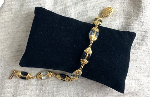 Swarovski Bead Bracelet, 8" long, 3/8" wide, blac… - image 4