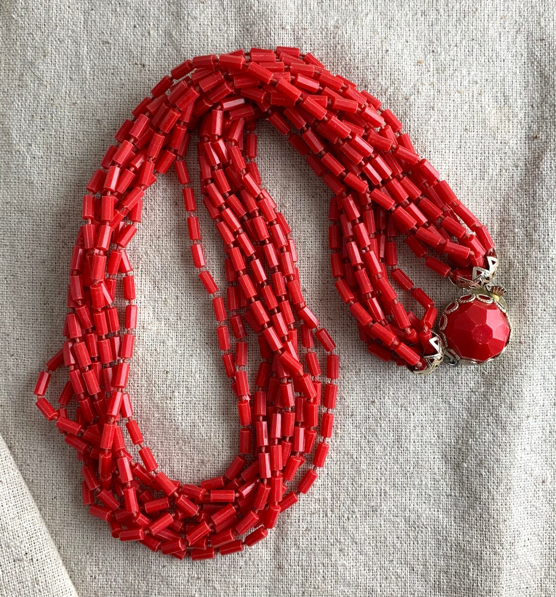 Vintage Bead Necklace From Hong Kong 20 Long 10 Etsy