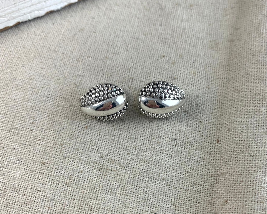 TJG the Jewelry Group Clip on Earrings, 3/4 X 1/2, Silver Tone Base