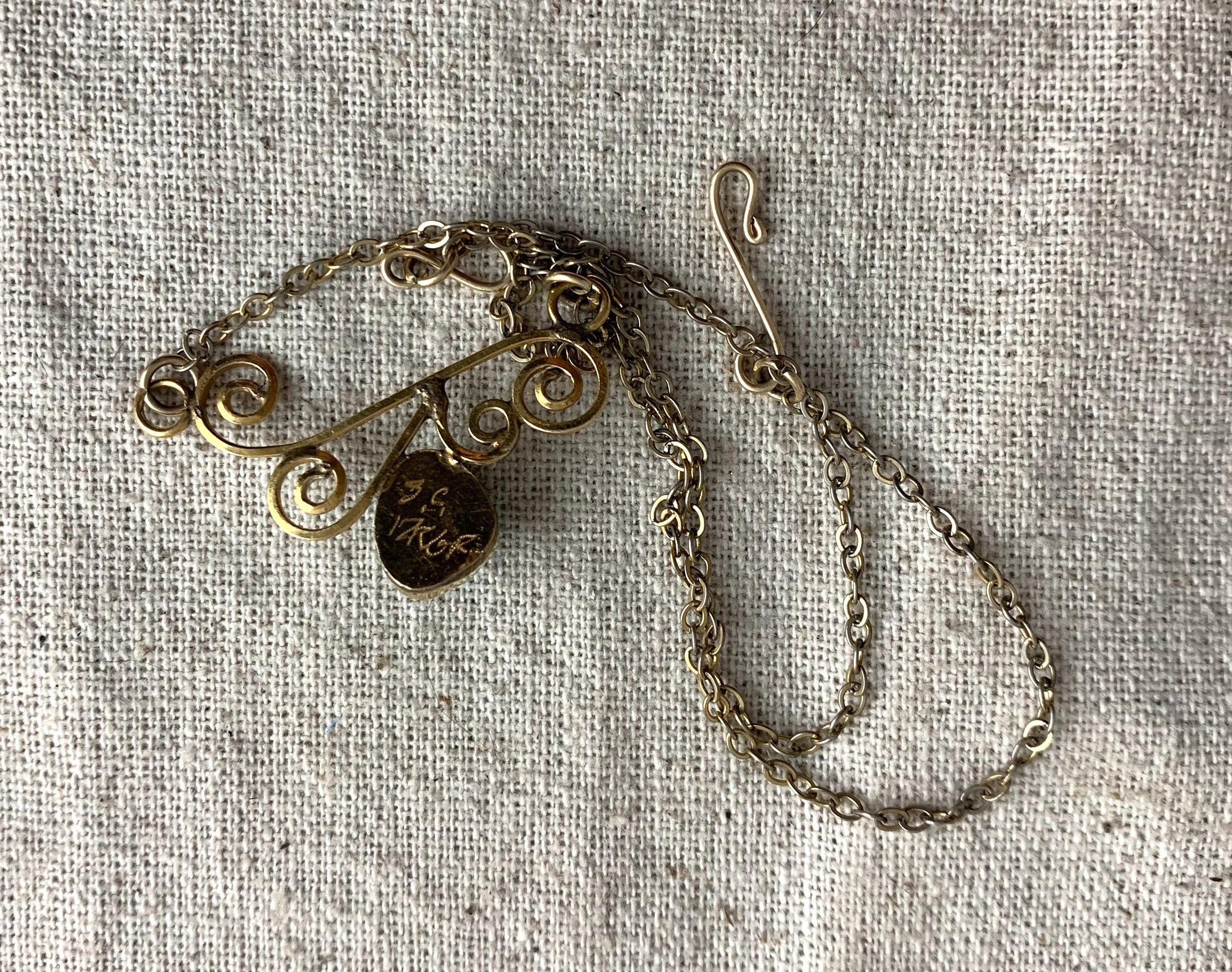 Vintage Gold Filled Turquoise Necklace 14 long pendant Etsy