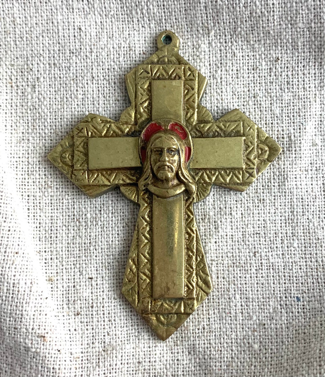Antique Bronze Cross Pendant 1 5/8 X 2 35 Grams Etsy