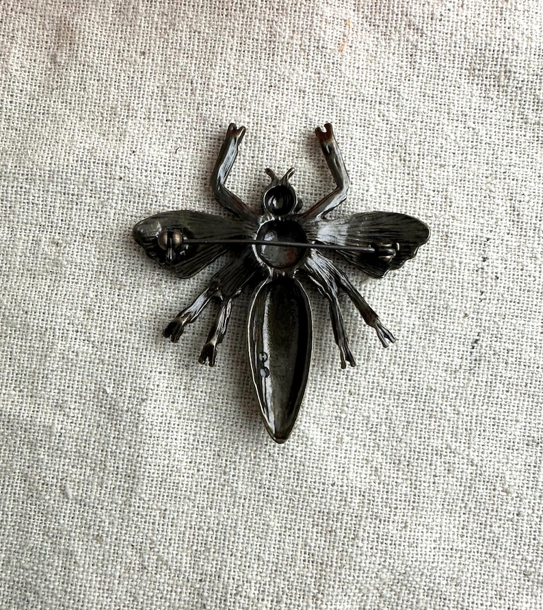 Rhinestone Insect Brooch, 2 1/4