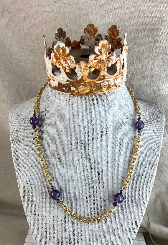Worthington Purple Bead Station Necklace, 18" long