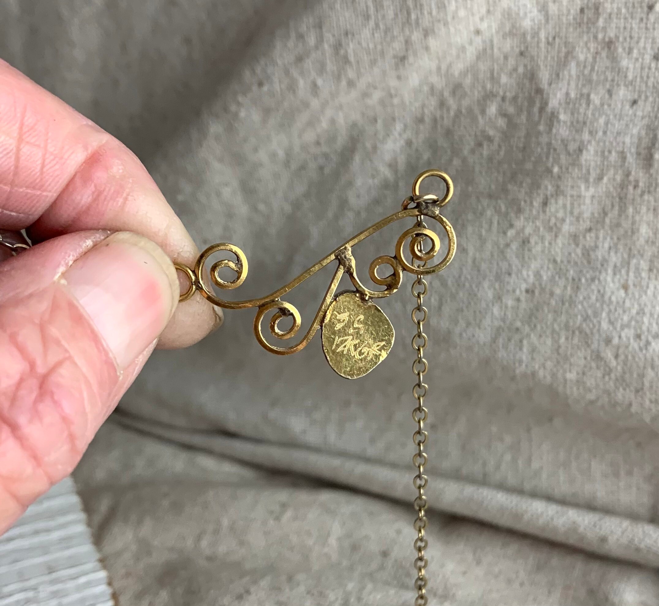 Vintage Gold Filled Turquoise Necklace 14 long pendant Etsy