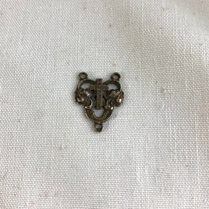 Antique Reproduction Small French Rosary Center / Connector, 5/8&quot; x 3/8&quot;, white bronze, findings, rosary supplies, jewelry making
