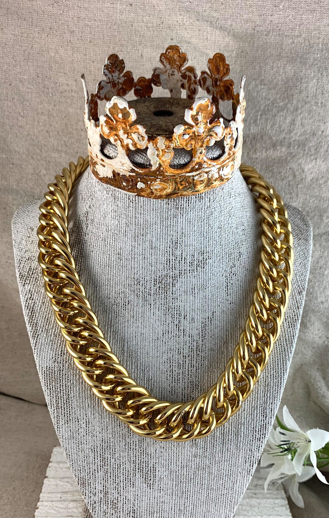 Vintage Aluminum Chain Necklace 18 Long 7/8 Etsy