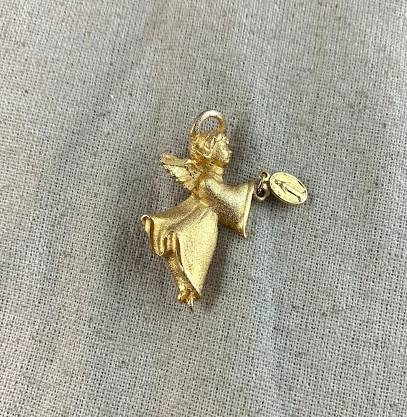 Broche Ancienne Catholique En Métal Doré - Bijou Vintage Religieux - Origine France