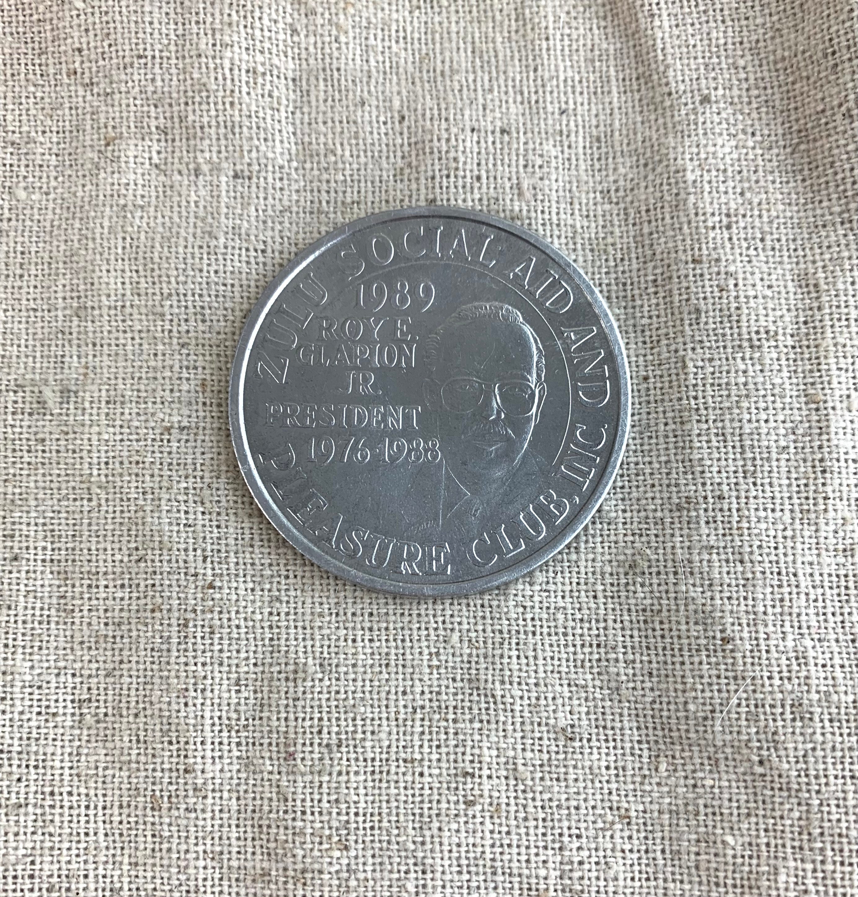 Zulu Social Aid and Pleasure Club Token, 1 1/2