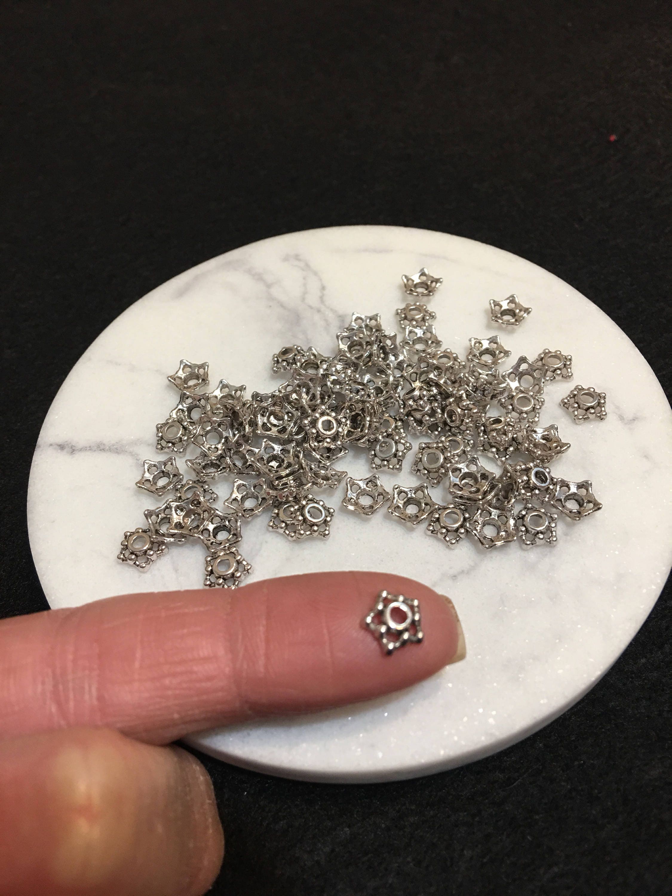 Bead Caps 7mm Base Metal Flower 50 per Lot - Etsy