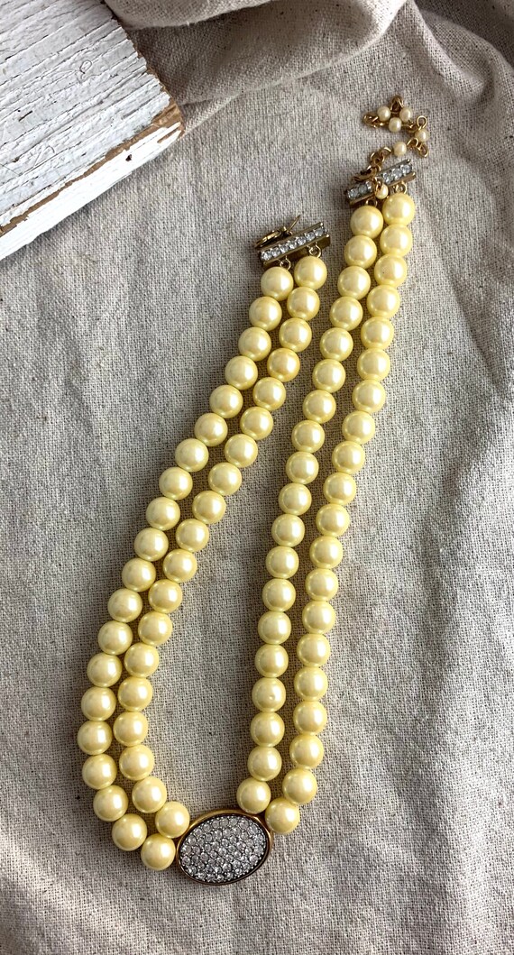 Avon President's Club Faux Pearl Rhinestone Necklace - Etsy