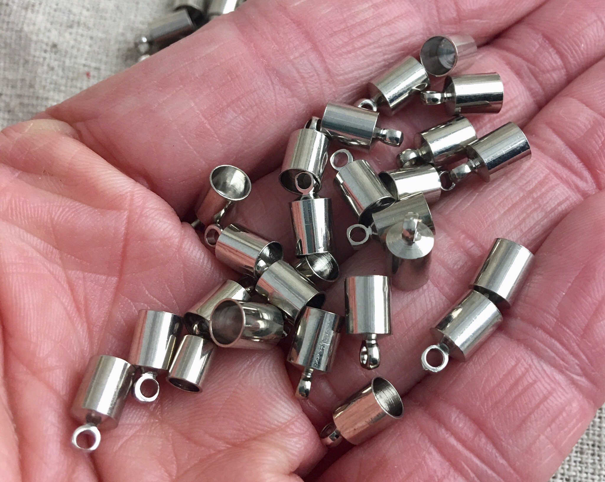 Silver Tone Leather Cord Connectors destash 5 mm 20 pieces Etsy