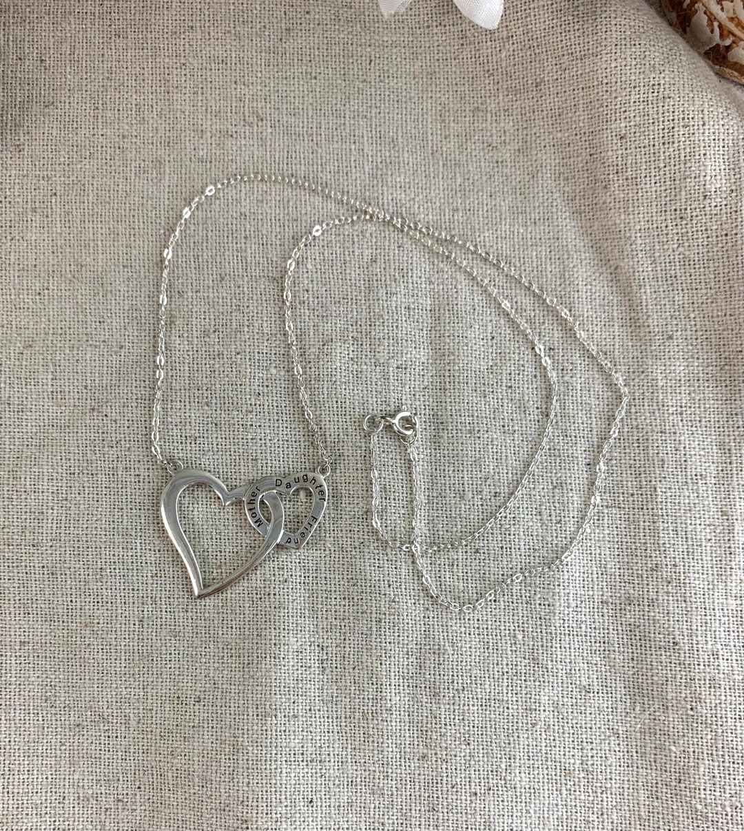 LA Interlocking Heart Pendant Necklace 18 Long 1 Etsy