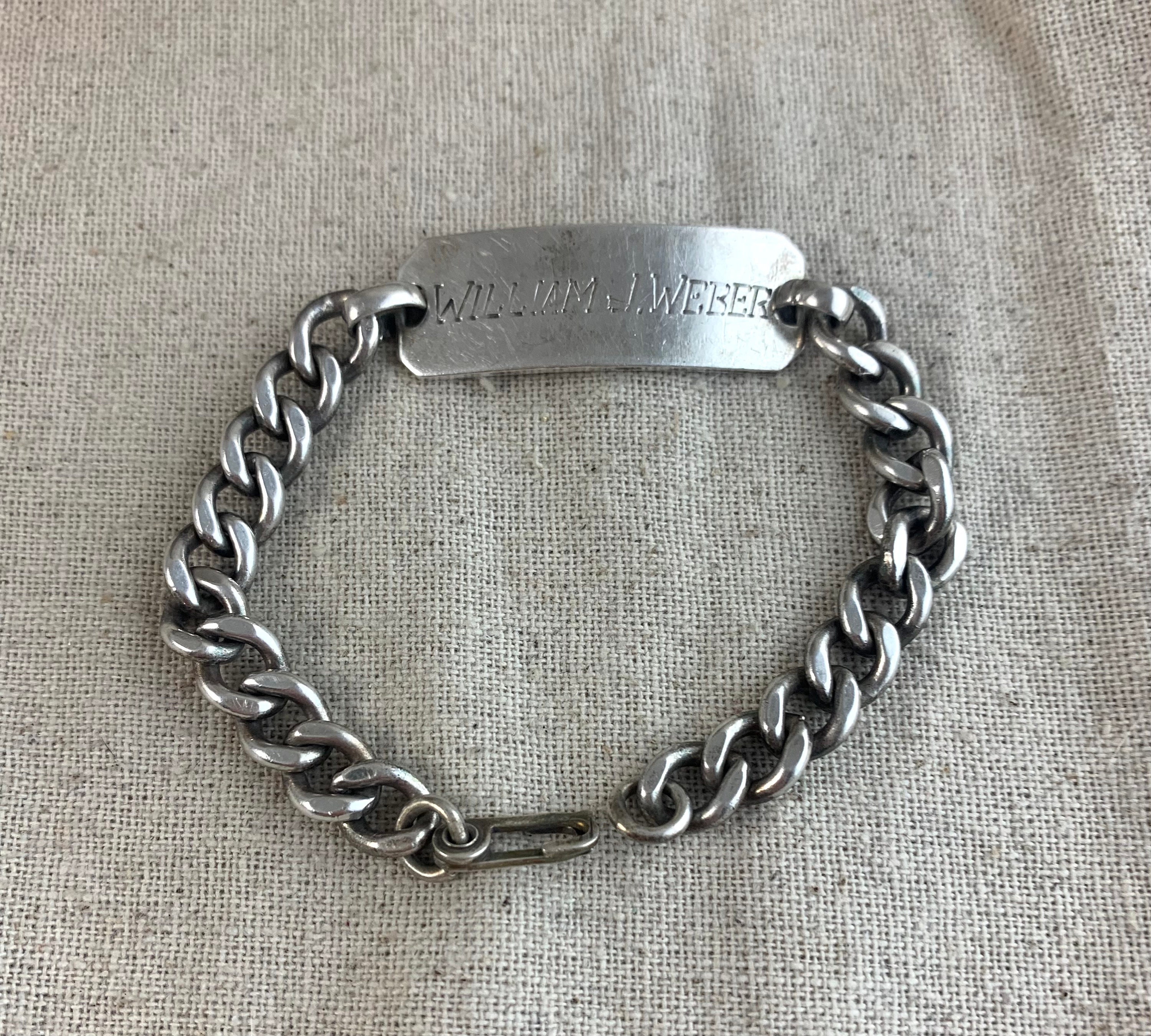 Vintage WWII Era ID Bracelet, 8 Vintage WWII Era ID Bracelet, 8
