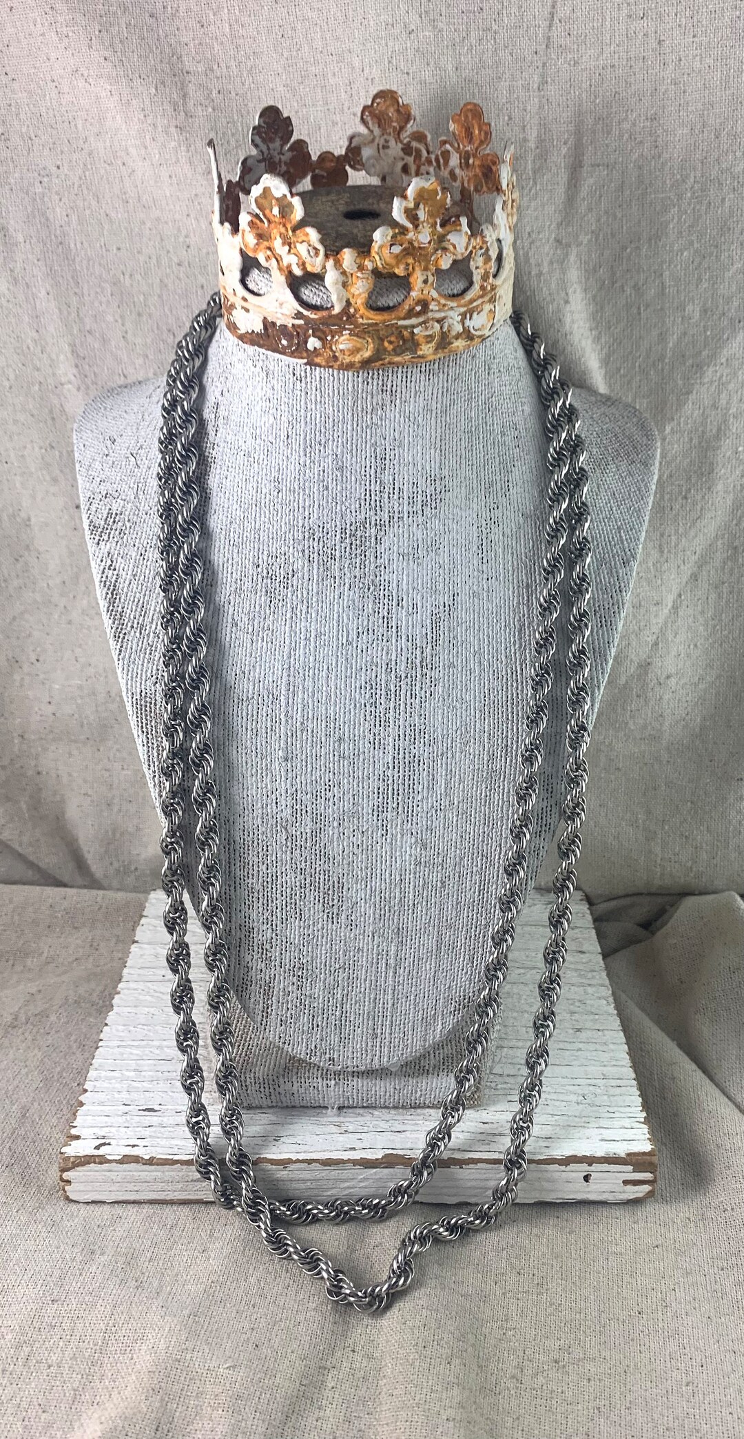 Vintage Monet Opera Length Rope Chain, Silver Tone - Etsy