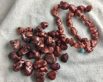 Brown Howlite / Magnesite Nugget Beads, two sizes, 26 mm and 16 mm, de-stash lot, only 1 lot available