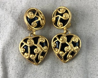 ■VINTAGE HOLLYWOOD■ 3Way Heart Ball Earrings VH2313EA003B Triple Heart Hoop Earrings | Gold plated | Pandora Canada
