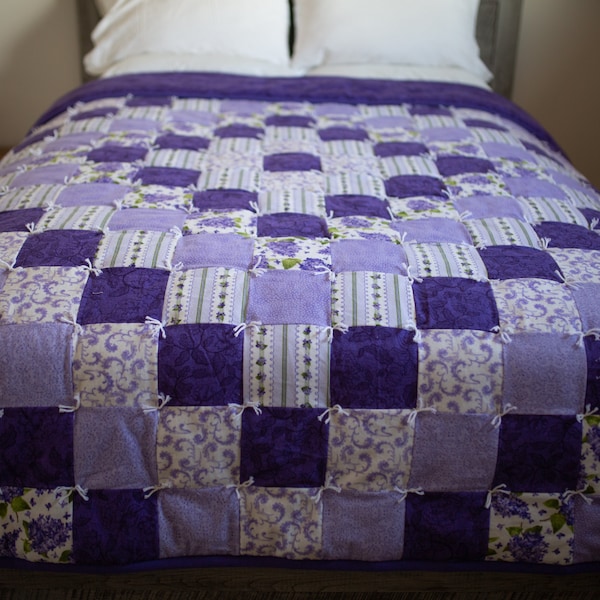 Vintage Hand Made Tied Quilt Etsy