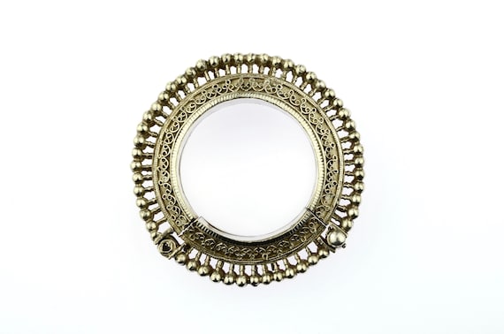 Antique silver bracelet from Rajasthan, tribal indian silver bangle, old ethnic bracelet